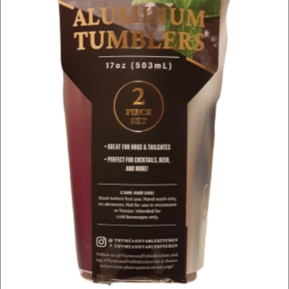 🆕RARE Thyme&Table Aluminum Tumblers 2-piece set HARD TO FIND NEW - Picture 5 of 14